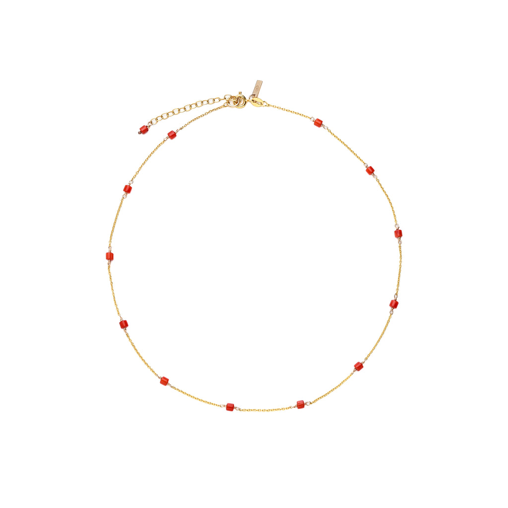 Gemma coral necklace
