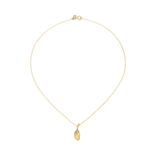 Gold small leaf necklace