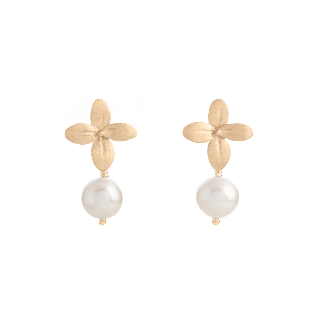 Orange blossom pearl earrings