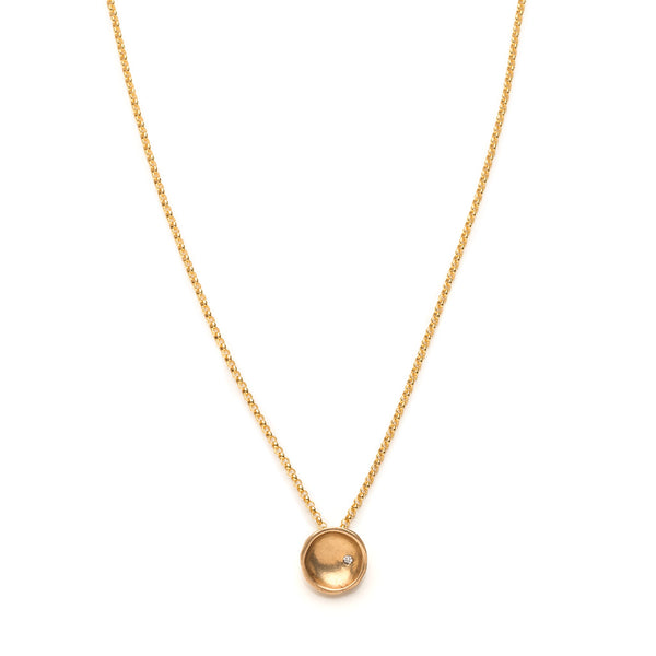 Disk gold necklace