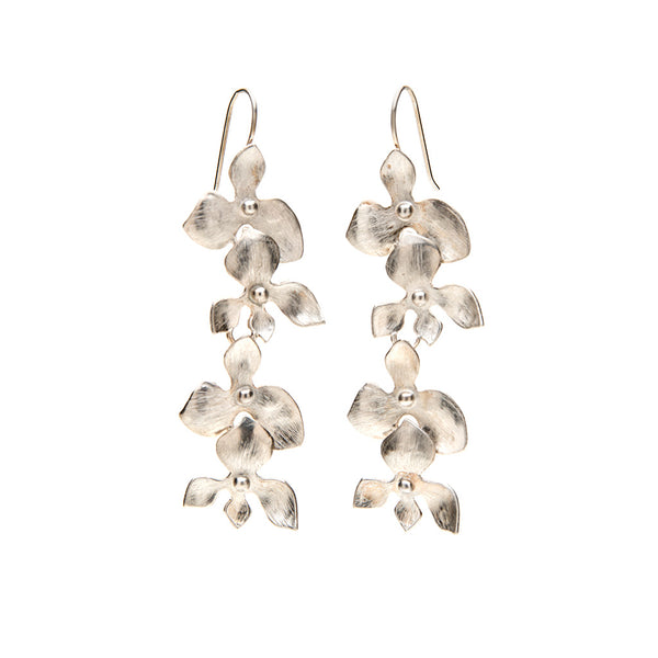 Long orchid earrings