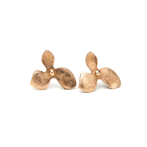 Gold orchid earrings