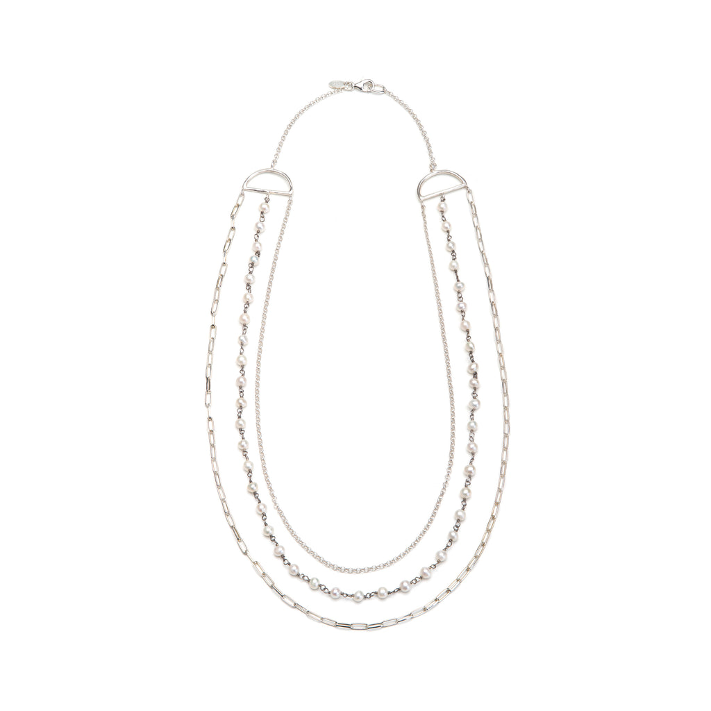 Alba multi-chain pearl necklace