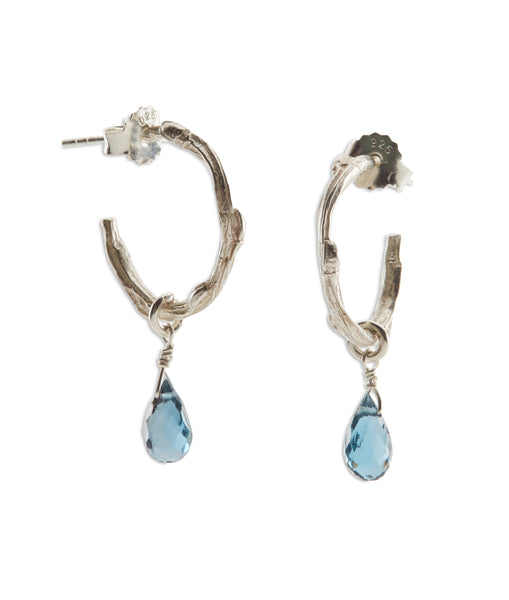 Flower bud hoops with stones