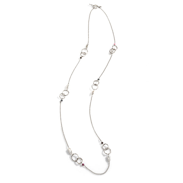 Flower bud long necklace