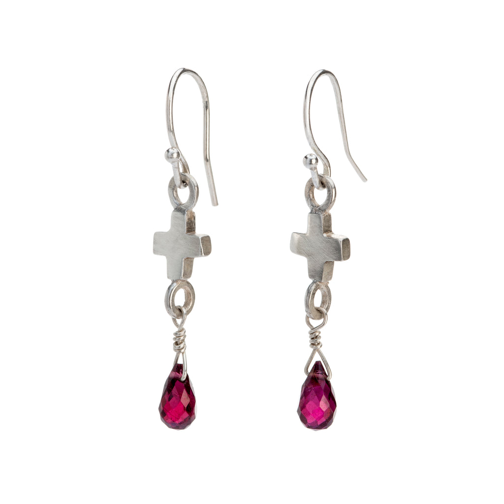 Small crosses with garnet