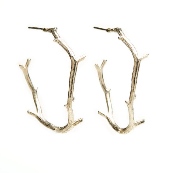 Twig hoop earrings
