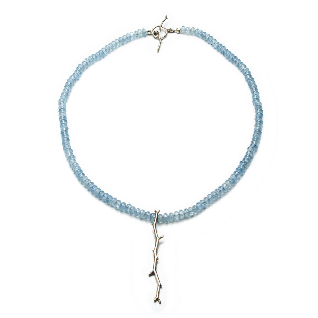 Twig aquamarine necklace